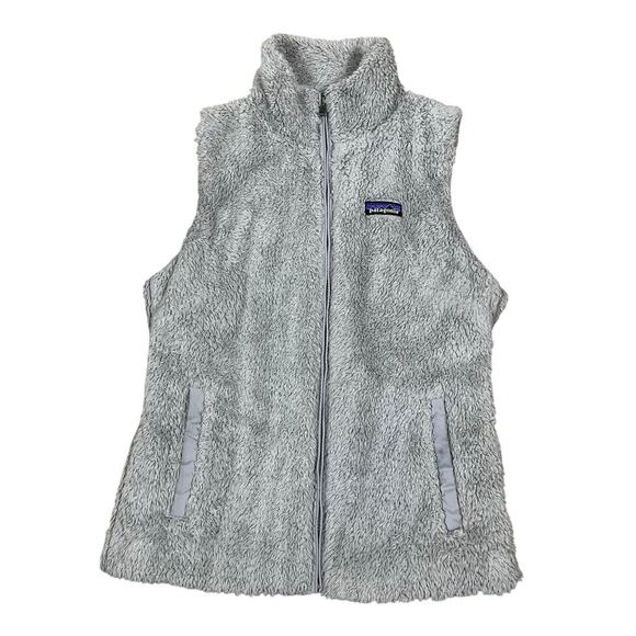 Patagonia Sherpa Fleece Vest Full Zip Grey Warm Outdoor Layer Medium - Picture 1 of 6